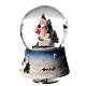 Boule à neige Père Noël et écureuil avec boîte à musique 15x10x10 cm s3