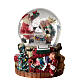 Caixa de música globo de neve Pai Natal com rena, 15x11x11 cm s2
