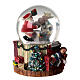 Caixa de música globo de neve Pai Natal com rena, 15x11x11 cm s4