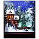 Chirstmas village in a mailbox, lights and snow, 24x14x9 in s5
