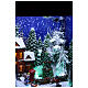 Chirstmas village in a mailbox, lights and snow, 24x14x9 in s7