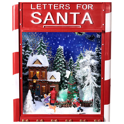 Boîte aux lettres avec village de Noël éclairé et enneigé 60x30x20 cm 3