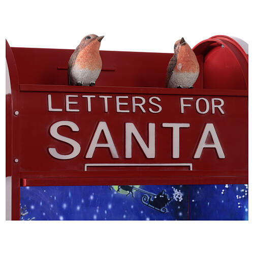 Boîte aux lettres avec village de Noël éclairé et enneigé 60x30x20 cm 6