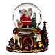 Esfera de vidrio nieve Papá Noel fuego regalos 20x15x15 cm s2