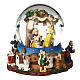 Christmas snow globe with Nativity, Wise Men and music box 6x6x6 in s1