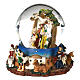 Christmas snow globe with Nativity, Wise Men and music box 6x6x6 in s2