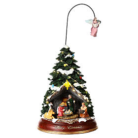 Christmas tree with Nativity, mouvement and lights, 16 in