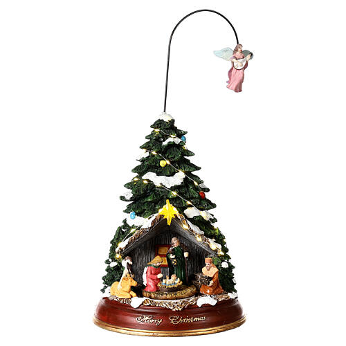Christmas tree with Nativity, mouvement and lights, 16 in 1