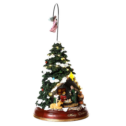Christmas tree with Nativity, mouvement and lights, 16 in 6