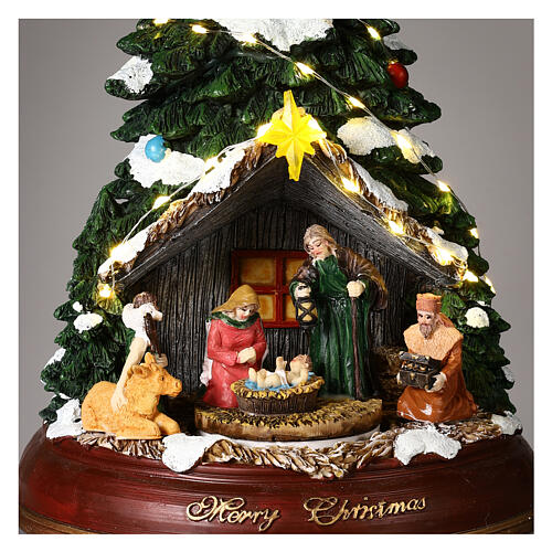 Árvore de Natal com Natividade movimento e luzes 40 cm 2