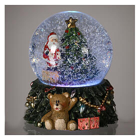 Glaskugel Weihnachtsmann Baum und Bär, 10x5x5