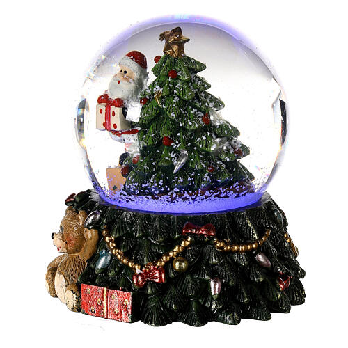Esfera de vidrio nieve Papá Noel árbol osito 10x5x5 3