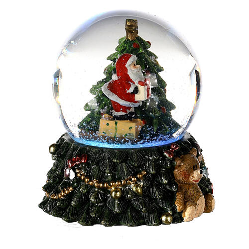 Sfera di vetro neve Babbo Natale albero orsetto 10x5x5 5