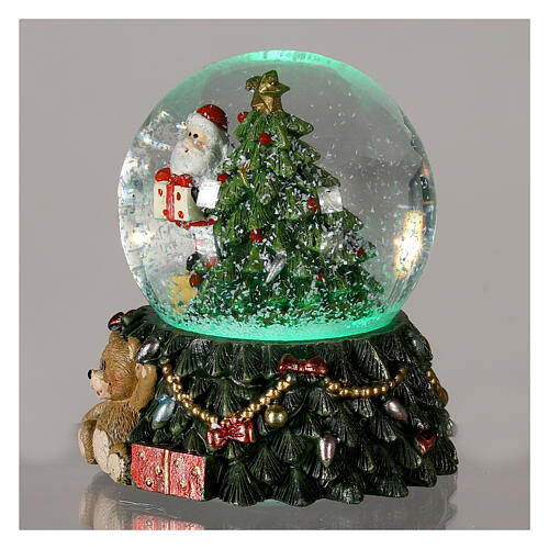 Sfera di vetro neve Babbo Natale albero orsetto 10x5x5 6