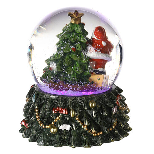 Sfera di vetro neve Babbo Natale albero orsetto 10x5x5 7