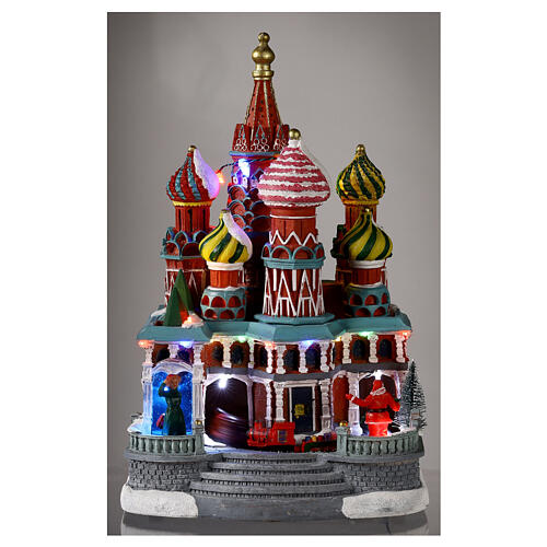 St Basil's Cathedral with animation and multicoloured LED lights 14x8x8 in 2