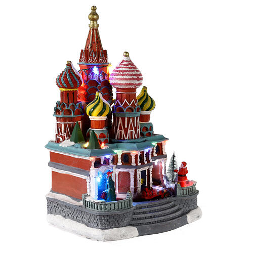 St Basil's Cathedral with animation and multicoloured LED lights 14x8x8 in 4