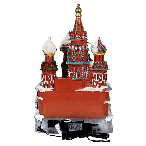 St Basil's Cathedral with animation and multicoloured LED lights 14x8x8 in 5