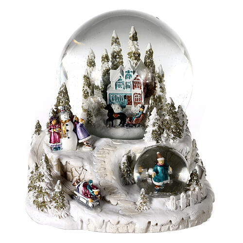 Palla Di Neve In Vetro Souvenir Roma Vaticano San Pietro - Diametro 6,5 Cm Con Base - Snowglobe 4432