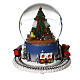 Snow globe with Christmas tree and animated train 20x15x15 cm s5