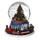 Glass snow globe tree moving train 20x15x15 cm s2