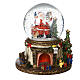 Snow globe with Santa Claus, snow and chimney with LED 20x15x15 cm s1