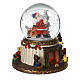 Snow globe with Santa Claus, snow and chimney with LED 20x15x15 cm s4