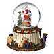Snow globe with Santa Claus, snow and chimney with LED 20x15x15 cm s5