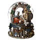 Glass Nativity snow globe donkey ox 20x15x15 cm s4