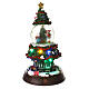 Snow globe with Christmas tree and animated train 35x20x20 cm s1