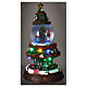 Snow globe with Christmas tree and animated train 35x20x20 cm s2