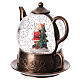 Snow globe, Santa Claus in a tea pot, 8x8x6 in s3