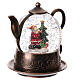 Snow globe, Santa Claus in a tea pot, 8x8x6 in s4