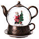 Snow globe, Santa Claus in a tea pot, 8x8x6 in s5