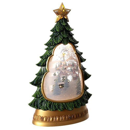 Christmas tree snow globe with Nativity Scene, 12x8x4 in 6