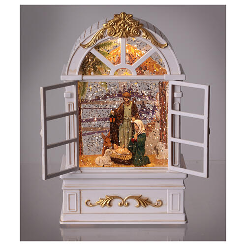 Palla di neve finestra Scena Natività 25x15x10 cm 2