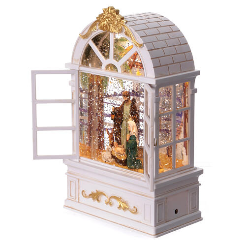 Palla di neve finestra Scena Natività 25x15x10 cm 3