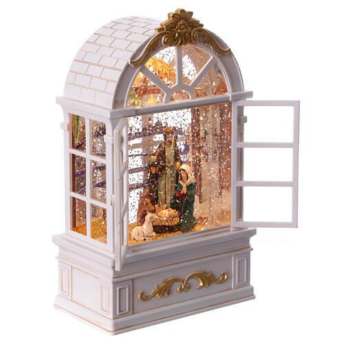 Palla di neve finestra Scena Natività 25x15x10 cm 5