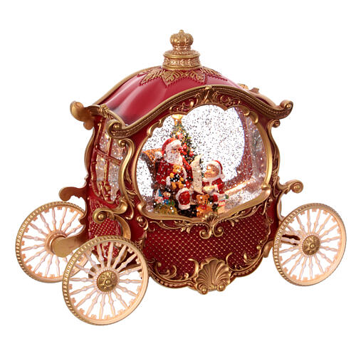 Glass snow globe Santa carriage 20x25x10 cm 4