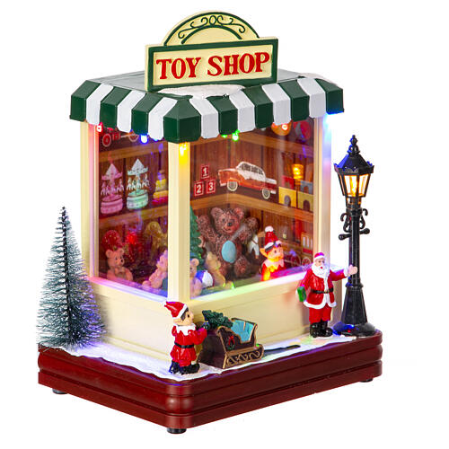 Weihnachtsspielzeugladen, Beleuchtung, Bewegung und Musik, 25x15x5 cm 3