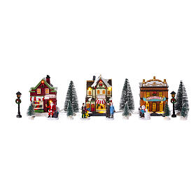 Christmas village set of 17 pieces with Santa Claus, 6x24x6 in