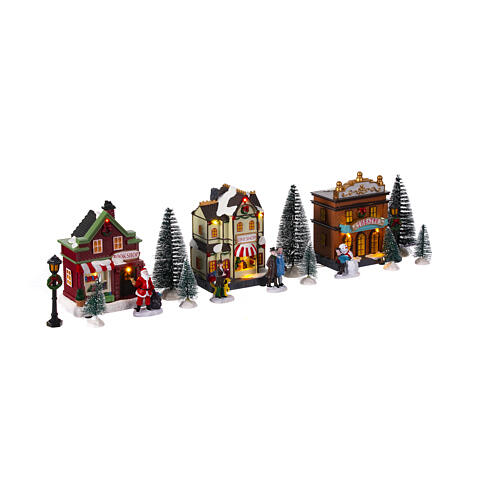 Christmas village set of 17 pieces with Santa Claus, 6x24x6 in 5