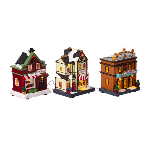 Christmas village set of 17 pieces with Santa Claus, 6x24x6 in 10