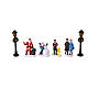 Christmas village set of 17 pieces with Santa Claus, 6x24x6 in s9