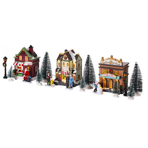 Set villaggio natalizio 17 pezzi Babbo Natale 15x60x15 cm 3