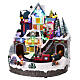 Christmas village set, toyshop with train in motion, 10x10x10 in s1