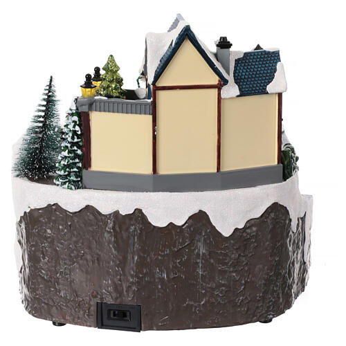 Christmas village toy shop and moving train 25x25x25 cm 7