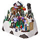 Christmas village setting with skiers and chairlift, 10x12x8 in s3