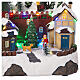 Christmas village setting with skiers and chairlift, 10x12x8 in s4
