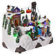 Christmas village setting with skiers and chairlift, 10x12x8 in s5